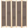 vidaXL Biombo divisor de 5 paneles de tela marrón 200x170x4 cm Best