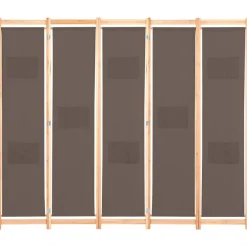 vidaXL Biombo divisor de 5 paneles de tela marrón 200x170x4 cm Best