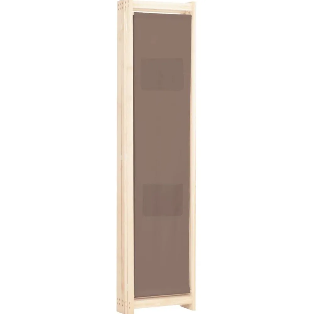 vidaXL Biombo divisor de 5 paneles de tela marrón 200x170x4 cm Best