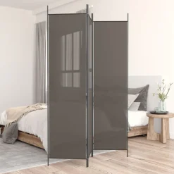 vidaXL Biombo divisor de 3 paneles de tela gris 150x200 cm Antracita Discount
