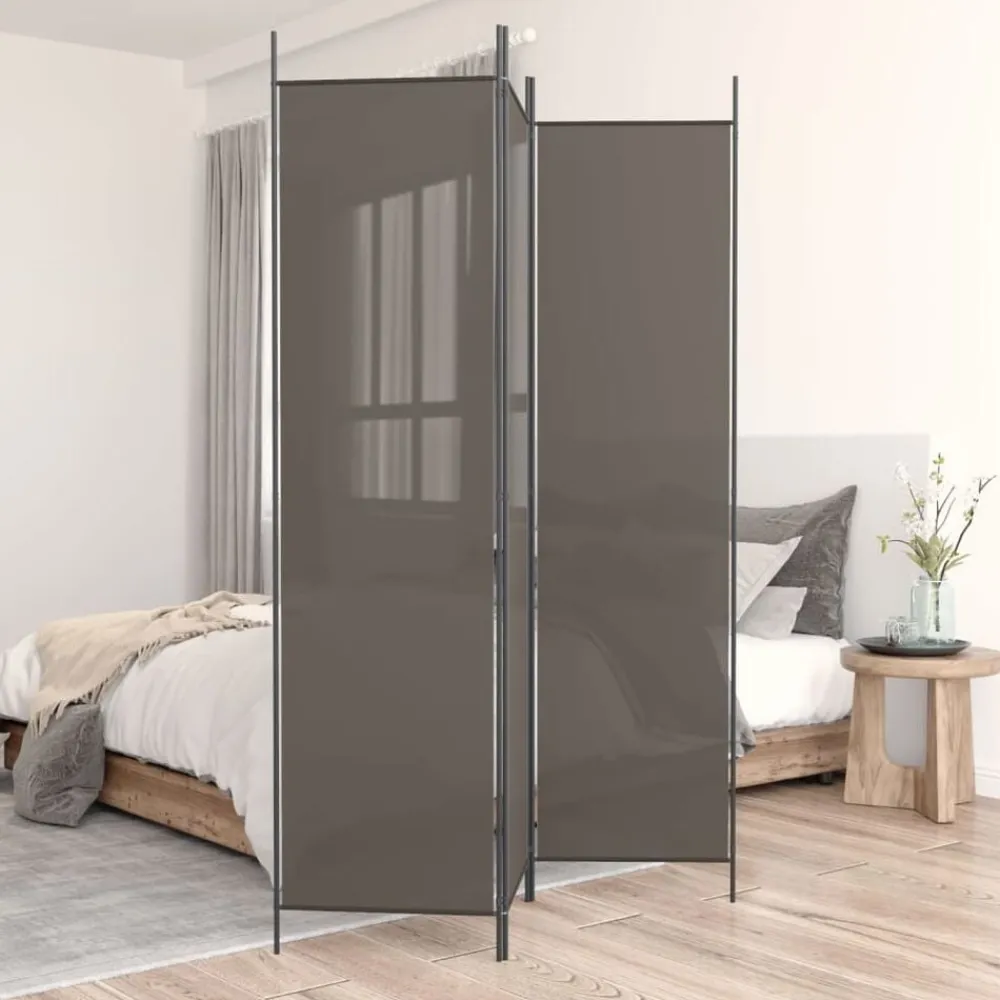 vidaXL Biombo divisor de 3 paneles de tela gris 150x200 cm Antracita Discount