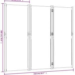 vidaXL Divisores De Ambientes-Biombo divisor de 3 paneles 210x180 cm