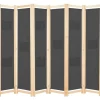 vidaXL Divisores De Ambientes-Biombo divisor de 6 paneles de tela gris 240x170x4 cm