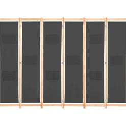 vidaXL Divisores De Ambientes-Biombo divisor de 6 paneles de tela gris 240x170x4 cm
