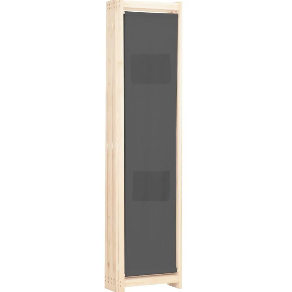vidaXL Divisores De Ambientes-Biombo divisor de 6 paneles de tela gris 240x170x4 cm