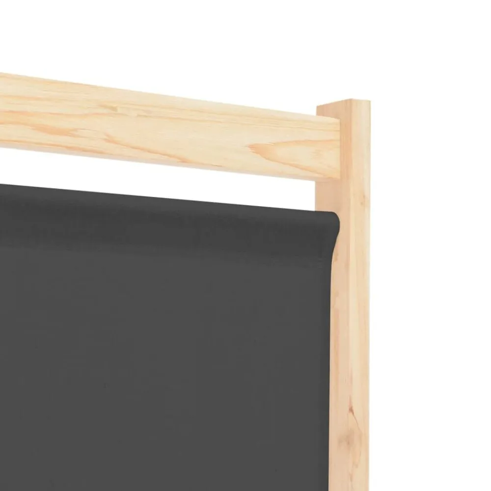 vidaXL Divisores De Ambientes-Biombo divisor de 6 paneles de tela gris 240x170x4 cm