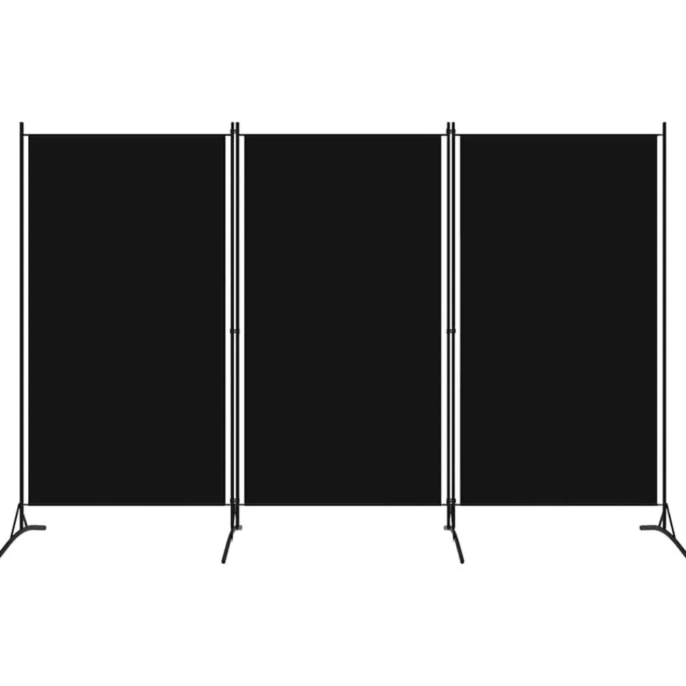 vidaXL Biombo divisor de 3 paneles 260x180 cm Negro Sale