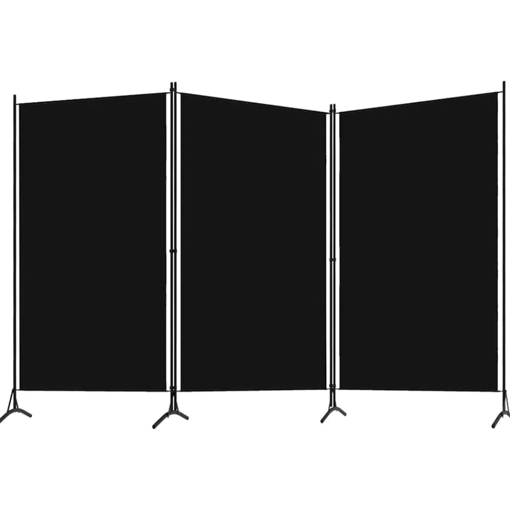 vidaXL Biombo divisor de 3 paneles 260x180 cm Negro Sale