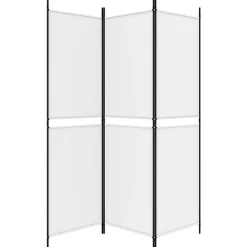 vidaXL Biombo divisor de 3 paneles de tela 150x180 cm Blanco
