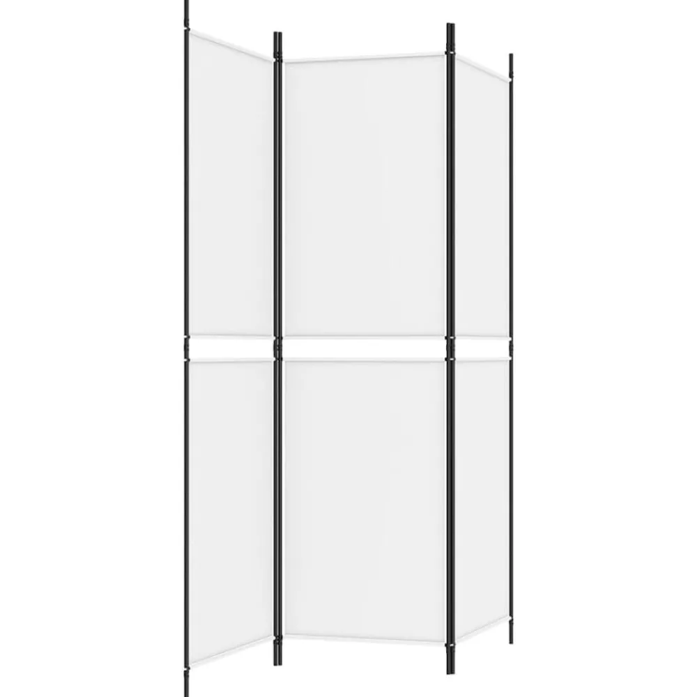 vidaXL Biombo divisor de 3 paneles de tela 150x180 cm Blanco