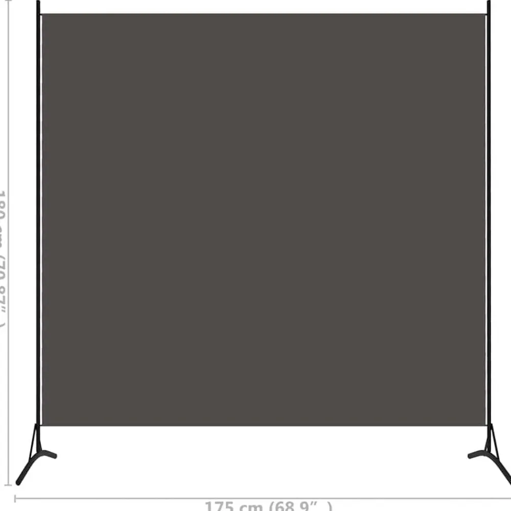 vidaXL Divisores De Ambientes-Biombo divisor de 1 panel gris 175x180 cm