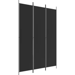 vidaXL Biombo divisor de 3 paneles de tela 150x220 cm Negro Discount