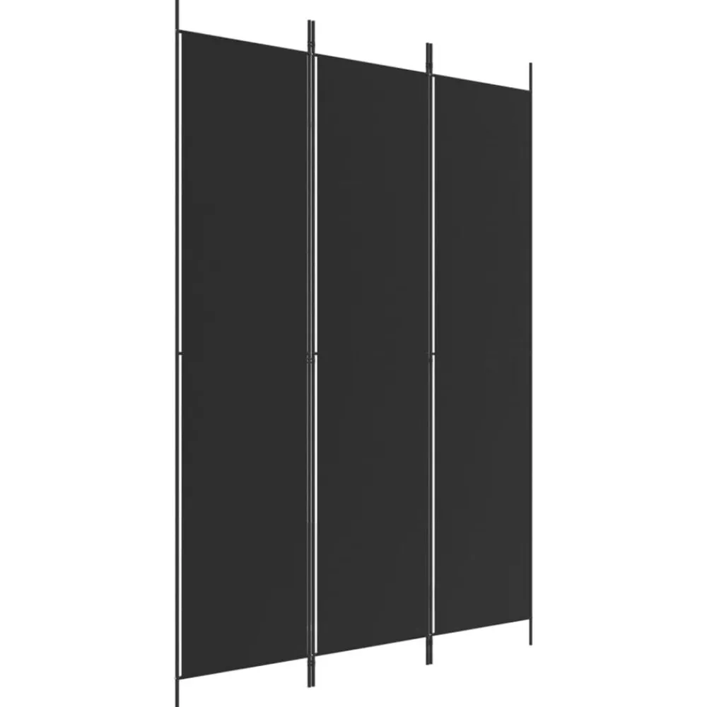 vidaXL Biombo divisor de 3 paneles de tela 150x220 cm Negro Discount