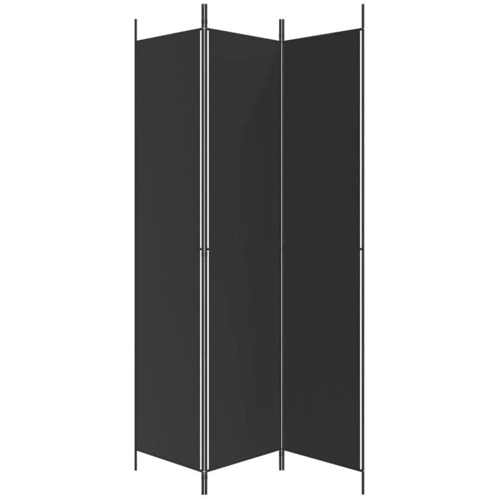 vidaXL Biombo divisor de 3 paneles de tela 150x220 cm Negro Discount