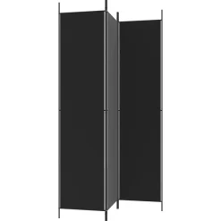 vidaXL Biombo divisor de 3 paneles de tela 150x220 cm Negro Discount