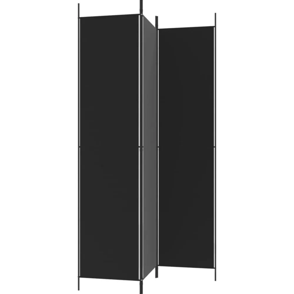 vidaXL Biombo divisor de 3 paneles de tela 150x220 cm Negro Discount