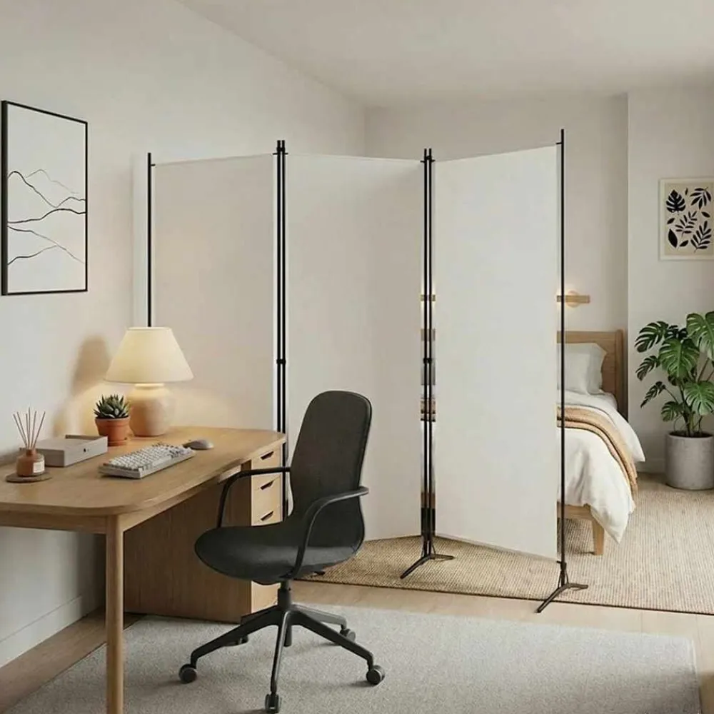 vidaXL Divisores De Ambientes-Biombo divisor de 3 paneles tela 260x180 cm