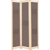 vidaXL Divisores De Ambientes-Biombo divisor de 3 paneles de tela marrón 120x170x4 cm
