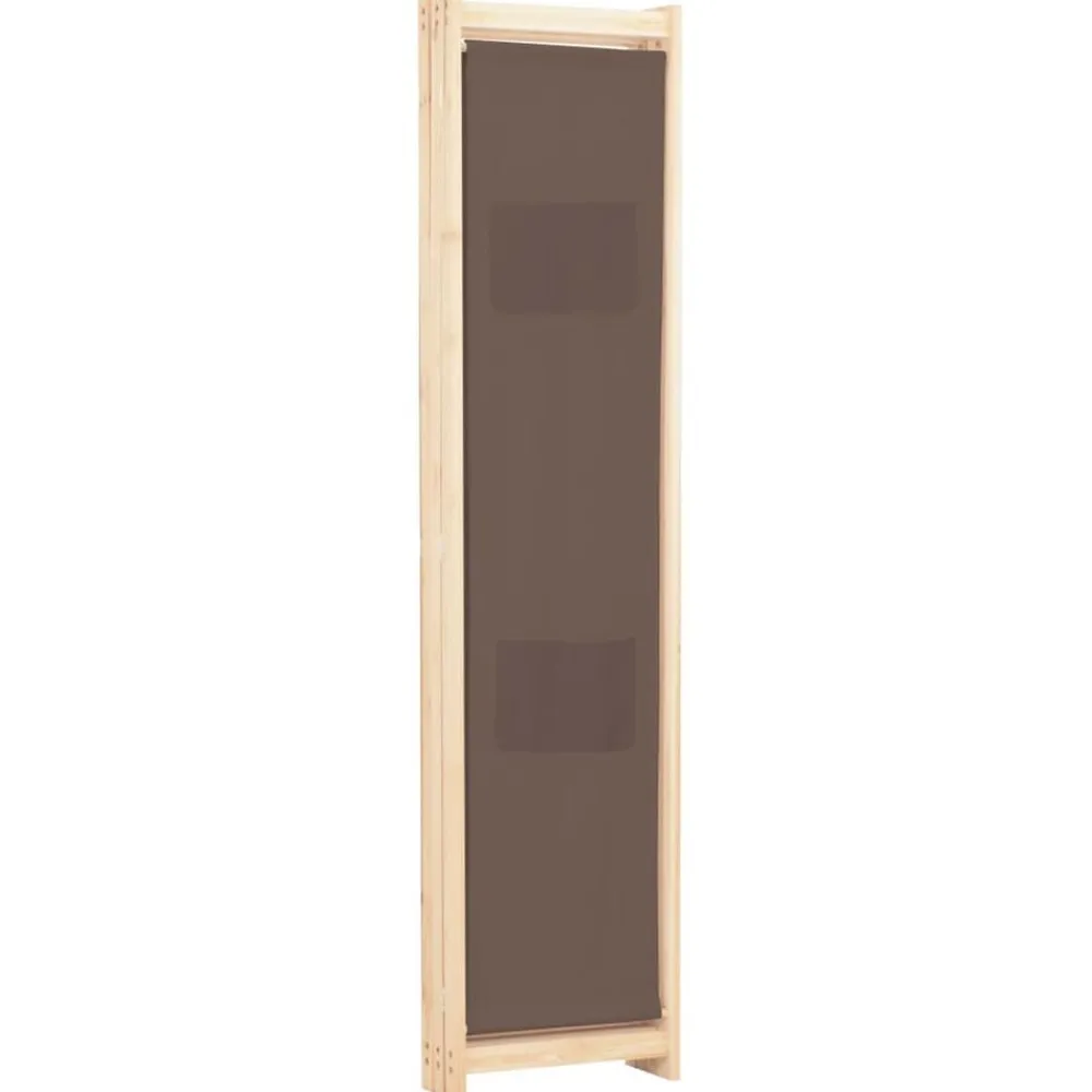 vidaXL Divisores De Ambientes-Biombo divisor de 3 paneles de tela marrón 120x170x4 cm