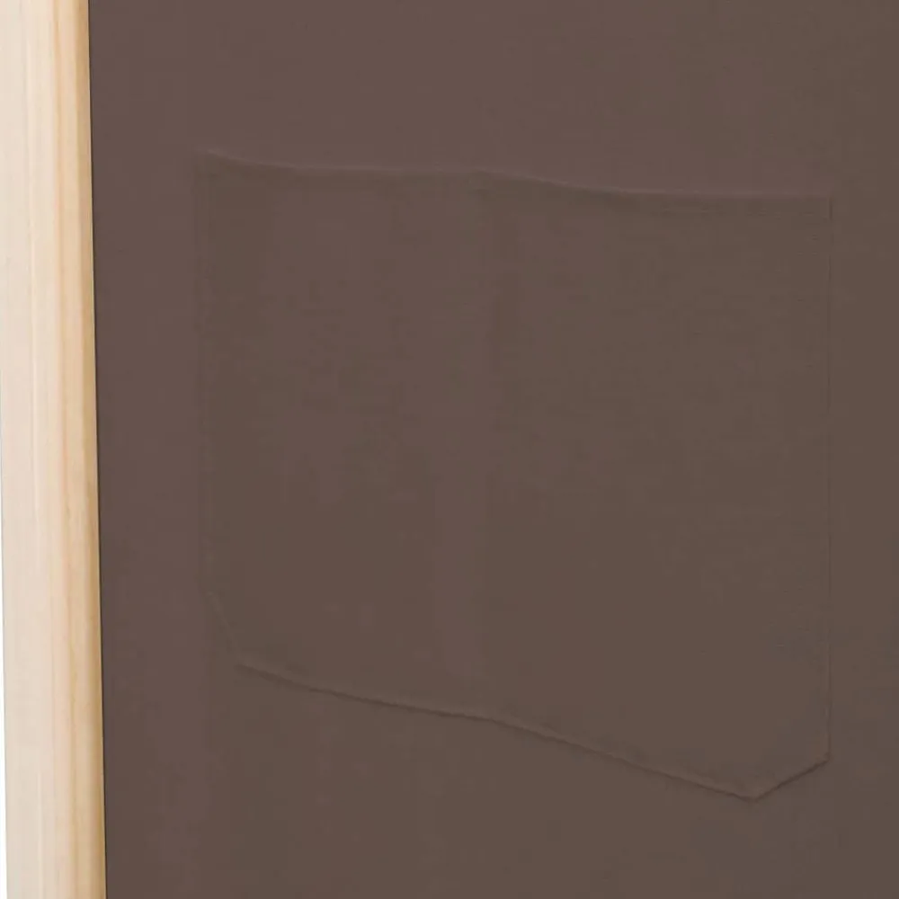 vidaXL Divisores De Ambientes-Biombo divisor de 3 paneles de tela marrón 120x170x4 cm