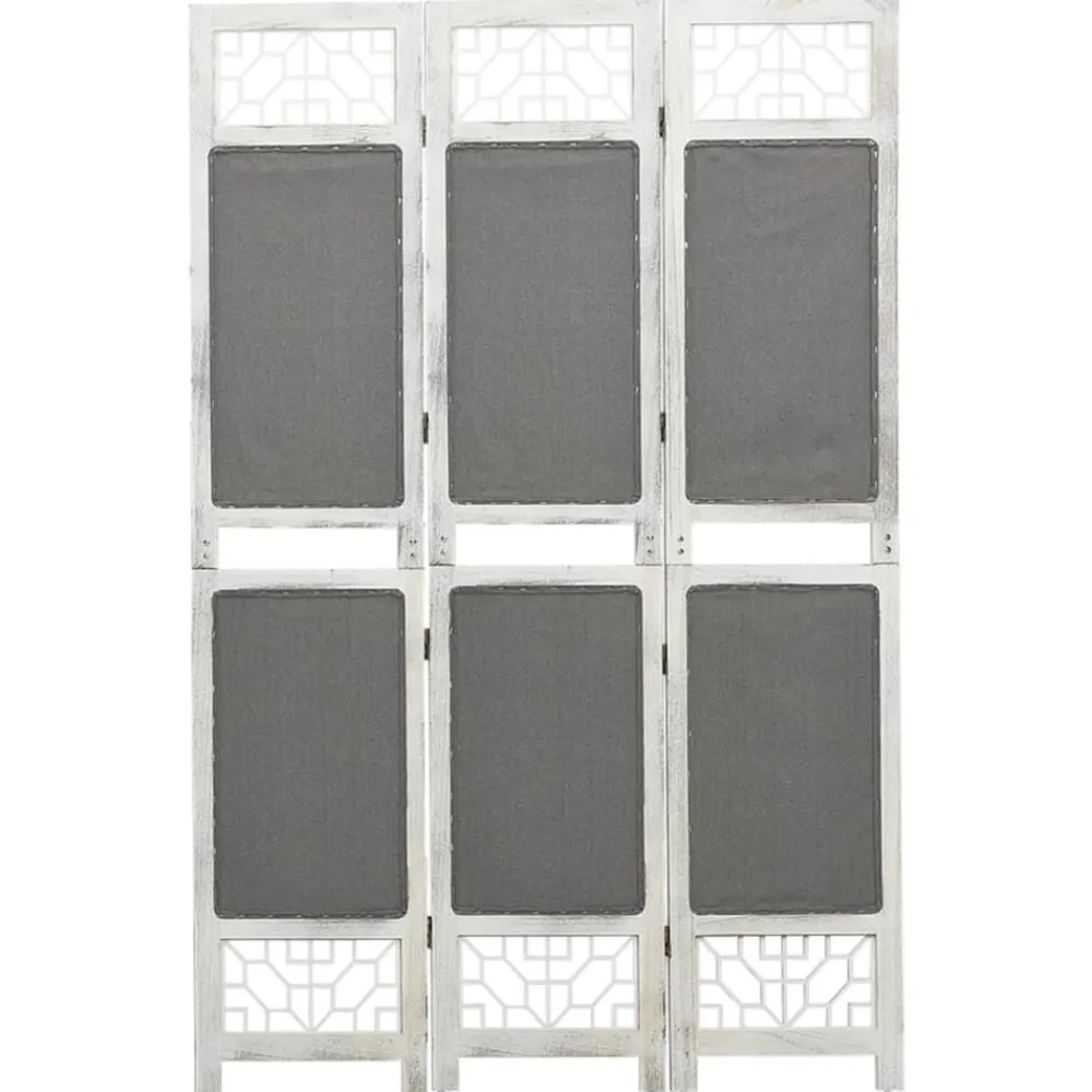 vidaXL Divisores De Ambientes-Biombo divisor de 3 paneles de tela gris 105x165 cm