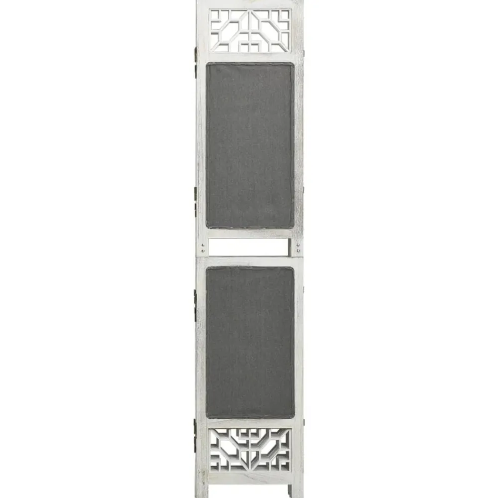vidaXL Divisores De Ambientes-Biombo divisor de 3 paneles de tela gris 105x165 cm
