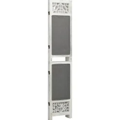 vidaXL Divisores De Ambientes-Biombo divisor de 3 paneles de tela gris 105x165 cm