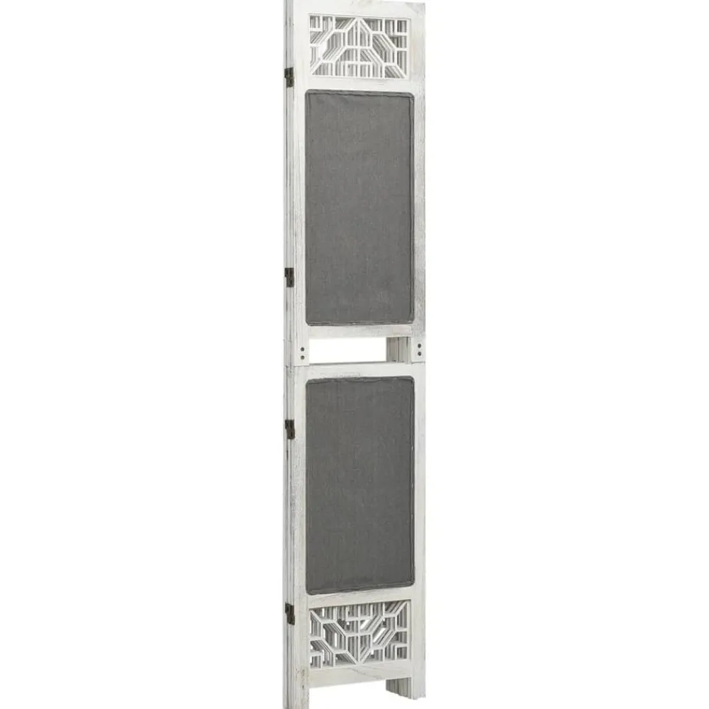 vidaXL Divisores De Ambientes-Biombo divisor de 3 paneles de tela gris 105x165 cm