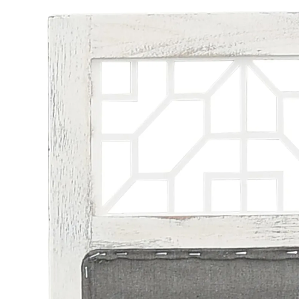 vidaXL Divisores De Ambientes-Biombo divisor de 3 paneles de tela gris 105x165 cm