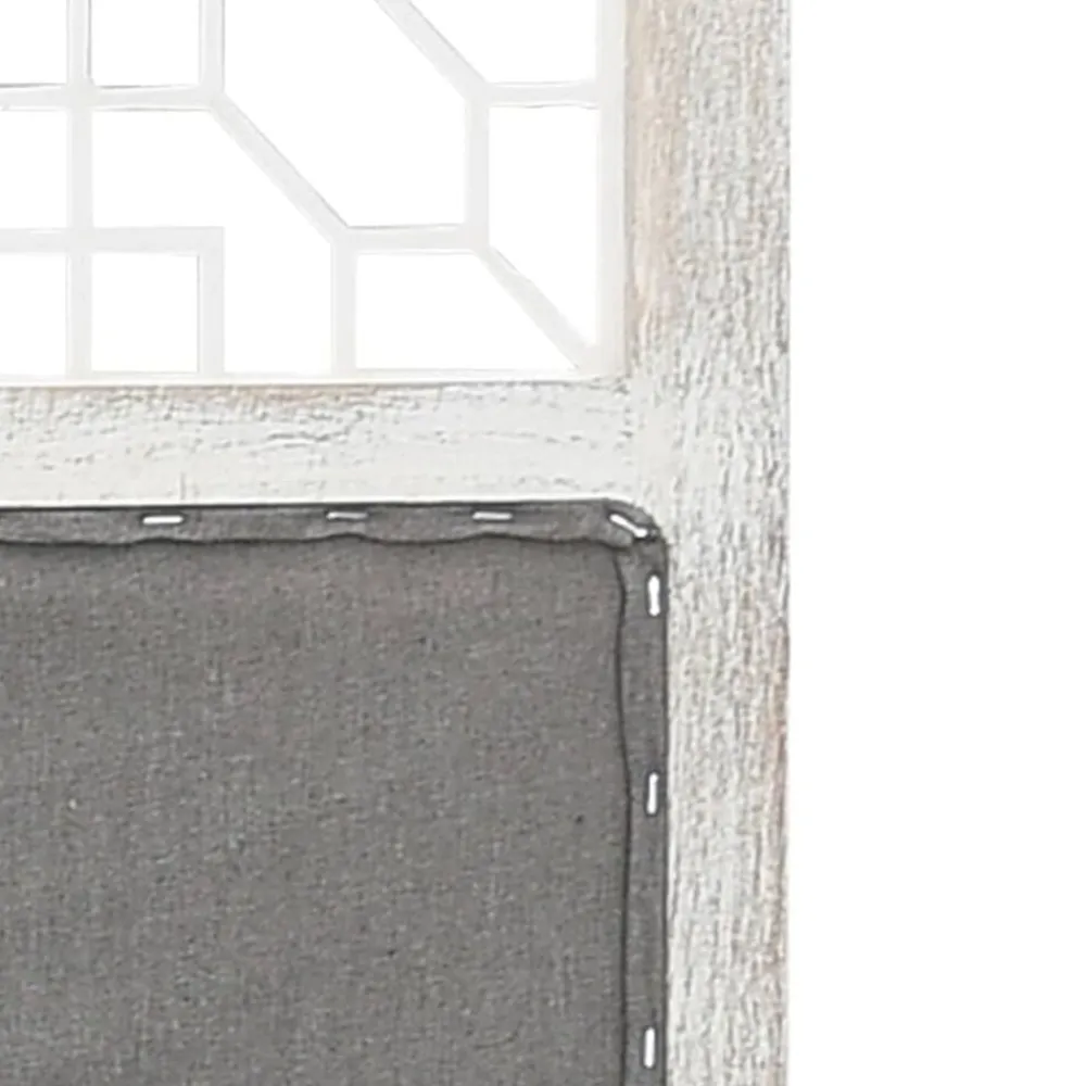 vidaXL Divisores De Ambientes-Biombo divisor de 3 paneles de tela gris 105x165 cm