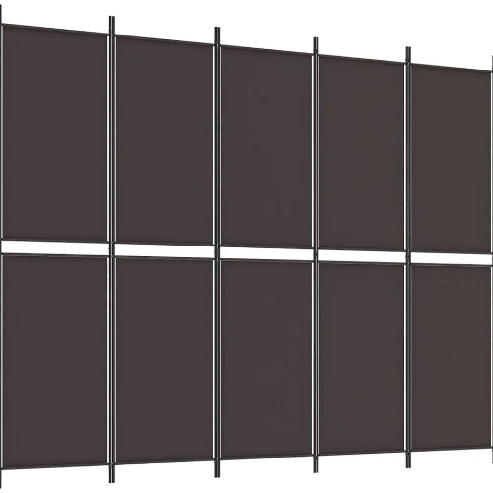 vidaXL Biombo divisor de 5 paneles de tela marrón 250x200 cm Marrón Best