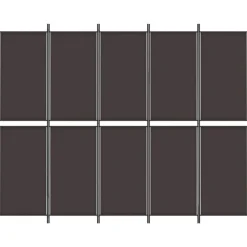 vidaXL Biombo divisor de 5 paneles de tela marrón 250x200 cm Marrón Best
