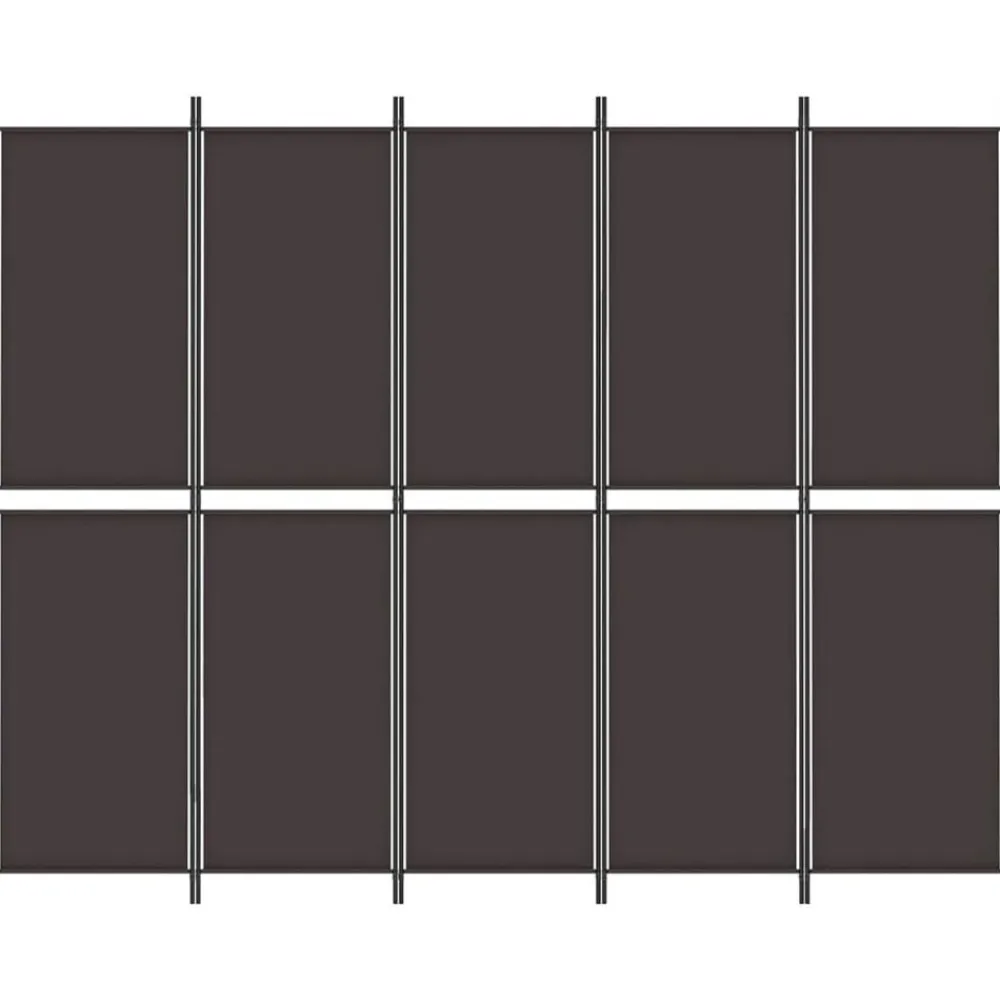 vidaXL Biombo divisor de 5 paneles de tela marrón 250x200 cm Marrón Best