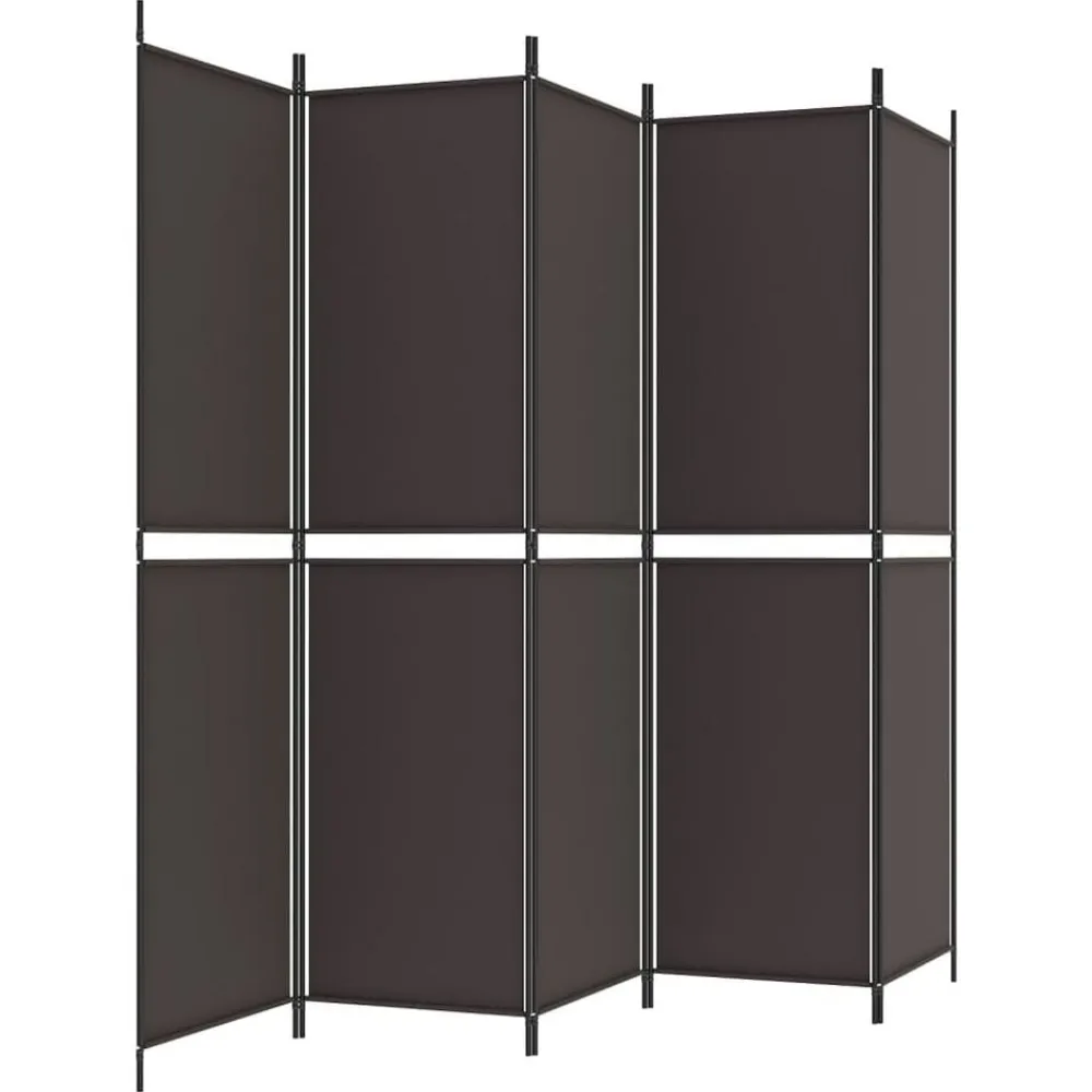 vidaXL Biombo divisor de 5 paneles de tela marrón 250x200 cm Marrón Best