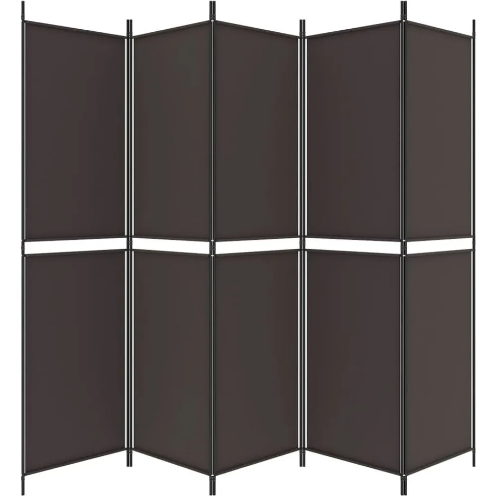 vidaXL Biombo divisor de 5 paneles de tela marrón 250x200 cm Marrón Best