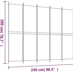 vidaXL Biombo divisor de 5 paneles de tela marrón 250x200 cm Marrón Best