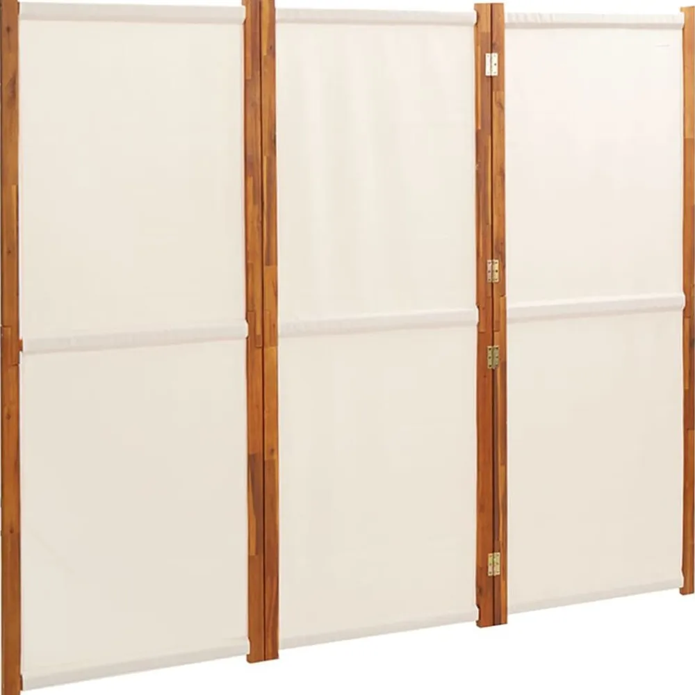 vidaXL Biombo divisor de 3 paneles 210x180 cm Blanco crema Sale