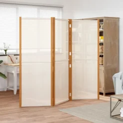 vidaXL Biombo divisor de 3 paneles 210x180 cm Blanco crema Sale