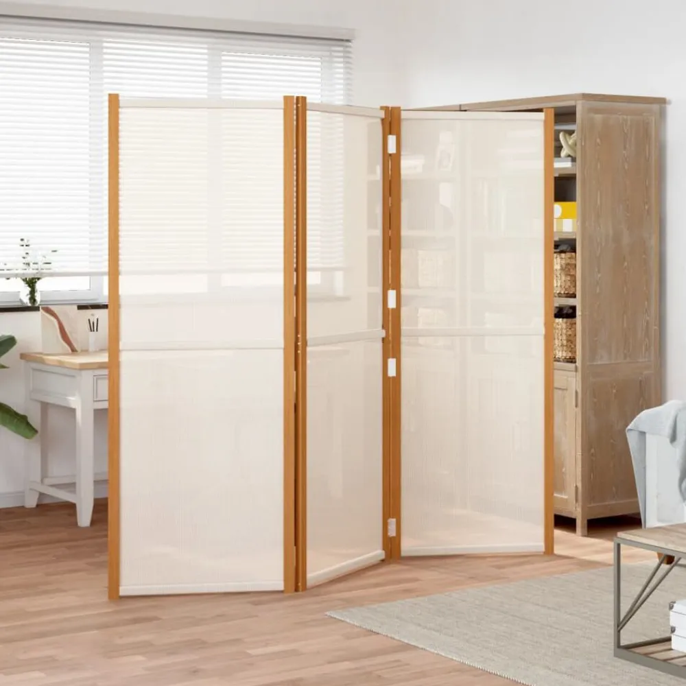 vidaXL Biombo divisor de 3 paneles 210x180 cm Blanco crema Sale