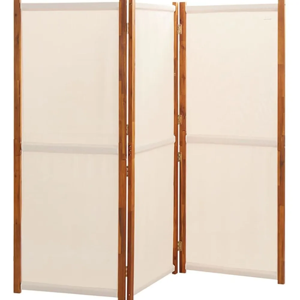 vidaXL Biombo divisor de 3 paneles 210x180 cm Blanco crema Sale