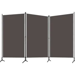 vidaXL Biombo divisor de 3 paneles gris 260x180 cm Antracita Clearance