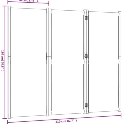vidaXL Divisores De Ambientes-Biombo divisor de 3 paneles gris taupe 210x180 cm