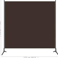 vidaXL Biombo divisor de 1 panel marrón 175x180 cm Marrón Outlet