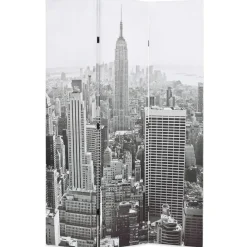 vidaXL Divisores De Ambientes-Biombo divisor plegable 120x170 cm Nueva York blanco y negro