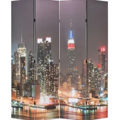 vidaXL Divisores De Ambientes-Biombo divisor plegable 160x170 cm Nueva York de noche