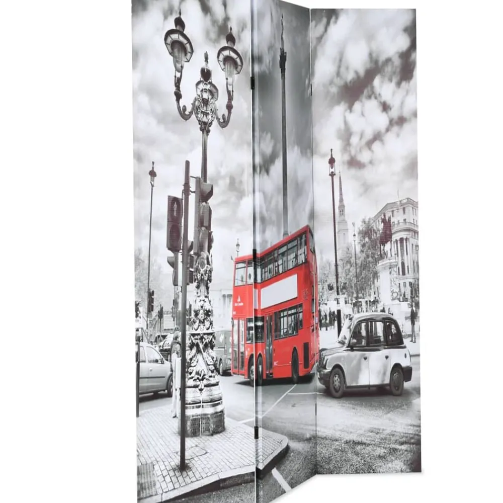 vidaXL Biombo divisor plegable 120x170 cm bus Londres blanco y negro New