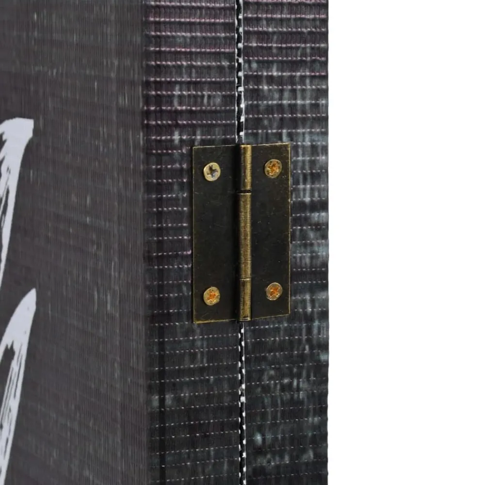 vidaXL Divisores De Ambientes-Biombo divisor plegable 120x170 cm plumas blanco y negro