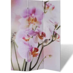 vidaXL Divisores De Ambientes-Biombo divisor plegable flores 120x170 cm