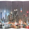 vidaXL Biombo divisor plegable 200x170 cm Nueva York de noche Outlet