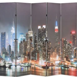 vidaXL Biombo divisor plegable 200x170 cm Nueva York de noche Outlet